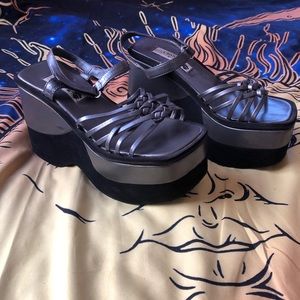 Braided platform sandals